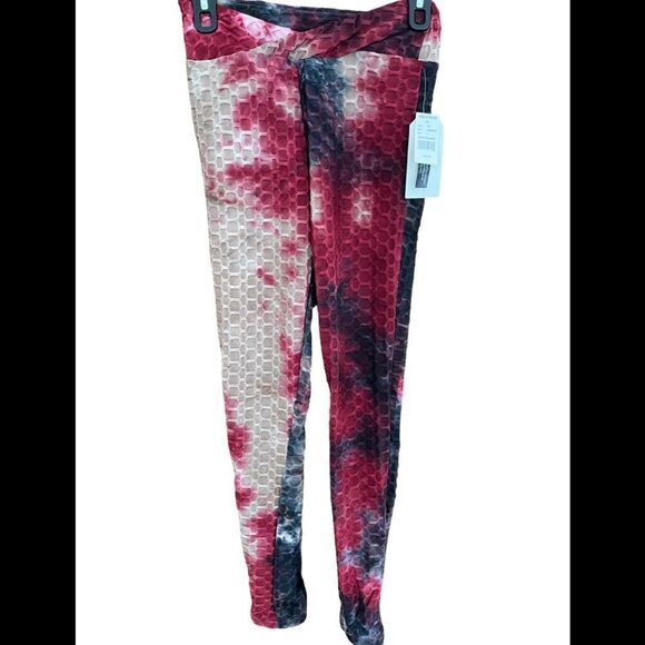 NEW with tags Eye Candy Waffle pattern polyester spandex blend tie dye leggings - Picture 3 of 5